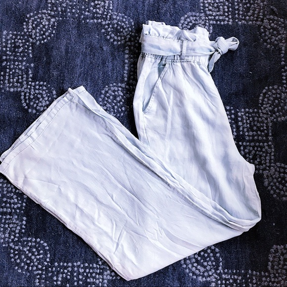 LAST ONE‼️S/L Light Blue High Waist Wide Leg Pants - Picture 7 of 8